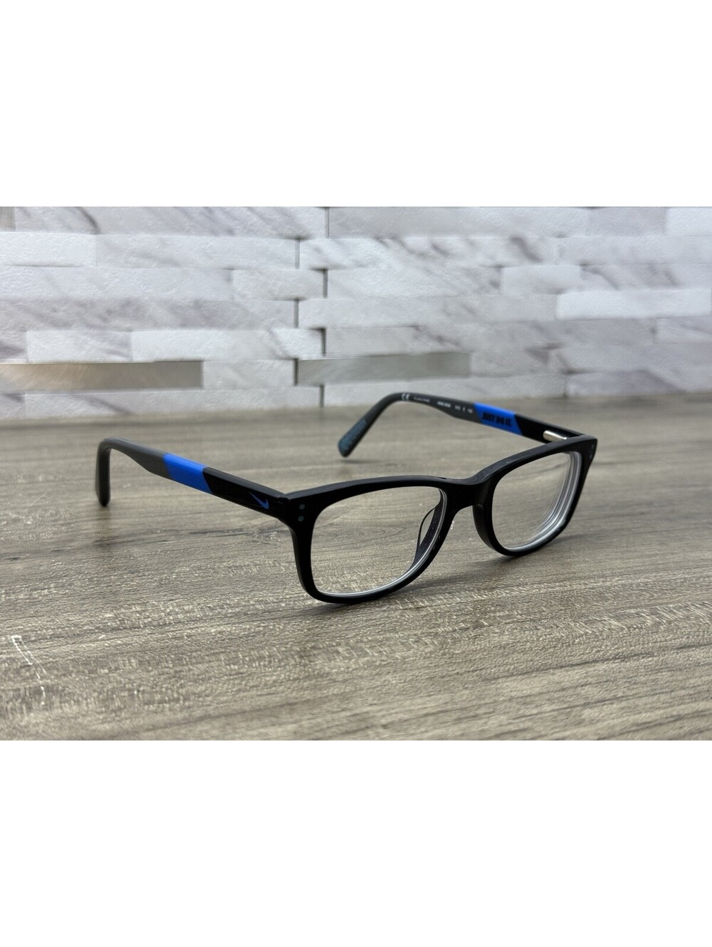 Nike Eyeglasses Frames 5538 013 Youth Kids Black Blue Full Rim Square 46[]17-130